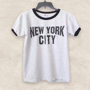 New York City Grey T-shirt with Matching Black Lined Sleeves & Collar